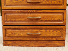 Load image into Gallery viewer, Oak Highboy with Flip Up Vanity Mirror
