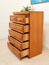 Load image into Gallery viewer, Oak Highboy with Flip Up Vanity Mirror
