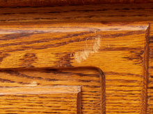 Load image into Gallery viewer, Oak Highboy with Flip Up Vanity Mirror
