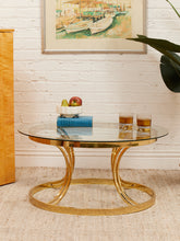Load image into Gallery viewer, 1970s Round Mid Century Glass &amp; Chrome Coffee Table
