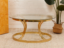 Load image into Gallery viewer, 1970s Round Mid Century Glass &amp; Chrome Coffee Table

