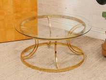 Load image into Gallery viewer, 1970s Round Mid Century Glass &amp; Chrome Coffee Table
