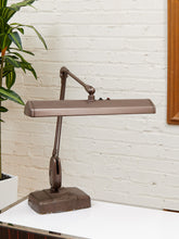 Load image into Gallery viewer, Vintage Copper, Brown Gooseneck Art Deco Beige Task Lamp

