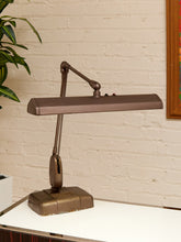 Load image into Gallery viewer, Vintage Copper, Brown Gooseneck Art Deco Beige Task Lamp
