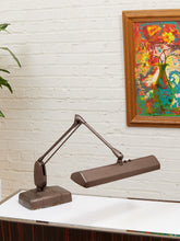 Load image into Gallery viewer, Vintage Copper, Brown Gooseneck Art Deco Beige Task Lamp
