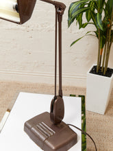 Load image into Gallery viewer, Vintage Copper, Brown Gooseneck Art Deco Beige Task Lamp
