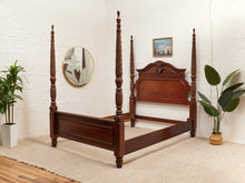 Load image into Gallery viewer, Cherry Wood Four Poster Bed - Vintage Late 20th Century
