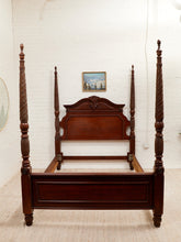Load image into Gallery viewer, Cherry Wood Four Poster Bed - Vintage Late 20th Century
