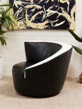 Load image into Gallery viewer, Nautilus Vintage Black and White Post Modern Chair
