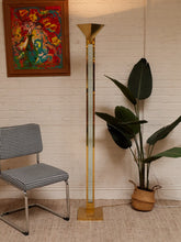Load image into Gallery viewer, Vintage Geurge Kovacs Brass Glass and Lucite Floor Lamp
