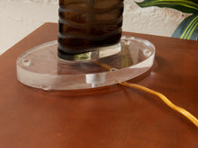 Load image into Gallery viewer, Orbit Lucite and Smoked Acrylic Table Lamp
