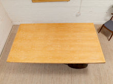 Load image into Gallery viewer, Oak Dining Table with Sculptural Iron Base
