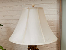 Load image into Gallery viewer, Hollywood Regency Opalescent Blown Glass Solid Brass Cherub Table Lamp Vintage
