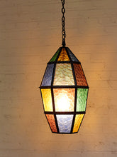 Load image into Gallery viewer, 1970’s Stain Glass Hanging Lamp
