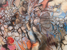 Load image into Gallery viewer, Eclipse Bloom Abstract Surrealist Print with Black Sun and Organic Forms
