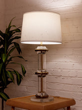 Load image into Gallery viewer, Column Lucite and Chrome Table Lamp
