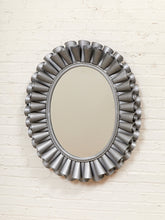 Load image into Gallery viewer, Sunburst Silver Metal Oval Mirror
