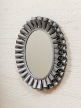 Load image into Gallery viewer, Sunburst Silver Metal Oval Mirror
