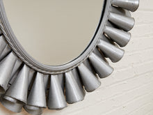 Load image into Gallery viewer, Sunburst Silver Metal Oval Mirror
