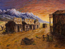Load image into Gallery viewer, Mountain Ghost Town Framed Landscape Painting with Western Village
