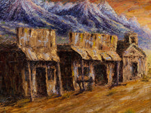 Load image into Gallery viewer, Mountain Ghost Town Framed Landscape Painting with Western Village
