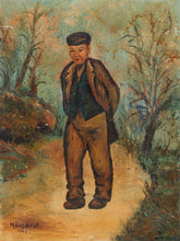 Load image into Gallery viewer, Framed Figurative Painting of Young Boy on Path

