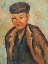 Load image into Gallery viewer, Framed Figurative Painting of Young Boy on Path
