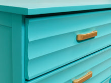 Load image into Gallery viewer, Turquoise Mid Century 6 Drawer Dresser
