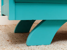 Load image into Gallery viewer, Turquoise Mid Century 6 Drawer Dresser
