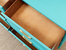 Load image into Gallery viewer, Turquoise Mid Century 6 Drawer Dresser

