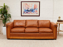 Load image into Gallery viewer, Leather Oak Vintage Sofa
