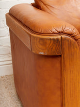 Load image into Gallery viewer, Leather Oak Vintage Sofa
