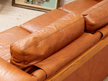 Load image into Gallery viewer, Leather Oak Vintage Sofa
