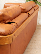 Load image into Gallery viewer, Leather Oak Vintage Sofa
