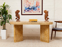 Load image into Gallery viewer, Parchment Tessellated Stone Veneer Desk or Console Table
