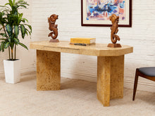 Load image into Gallery viewer, Parchment Tessellated Stone Veneer Desk or Console Table
