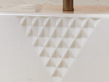 Load image into Gallery viewer, Facet White Ceramic Table Lamp with Textured Geometric Base
