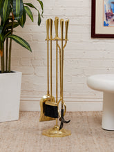 Load image into Gallery viewer, Polished Brass Vintage Fireplace Stand
