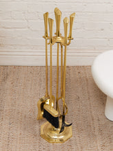 Load image into Gallery viewer, Polished Brass Vintage Fireplace Stand
