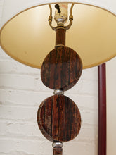 Load image into Gallery viewer, Stacked Disc Table Lamp with Metal Base and White Drum Shade
