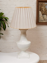 Load image into Gallery viewer, Parlour Pair White Table Lamps with Pleated Shades
