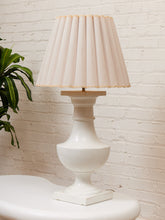 Load image into Gallery viewer, Parlour Pair White Table Lamps with Pleated Shades
