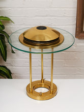 Load image into Gallery viewer, Robert Sonneman "Saturn" Halogen Table Lamp for George Kovacs, C. 1980 — Brass &amp; Glass
