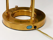 Load image into Gallery viewer, Robert Sonneman "Saturn" Halogen Table Lamp for George Kovacs, C. 1980 — Brass &amp; Glass
