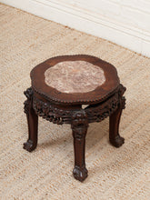 Load image into Gallery viewer, Chinese Rosewood Jardiniere Rouge Marble Center Late 19th Century
