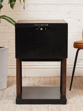 Load image into Gallery viewer, Black Atomic Filing Cabinet 1970s
