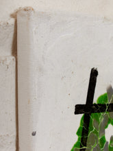 Load image into Gallery viewer, Contained Eclipse Geometric Abstract Painting in Green Gray Yellow and Black
