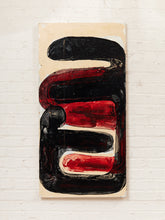Load image into Gallery viewer, Red Signal Abstract Expressionist Painting in Black Red and Cream by Julio De La Concha
