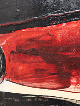 Load image into Gallery viewer, Red Signal Abstract Expressionist Painting in Black Red and Cream by Julio De La Concha
