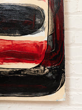 Load image into Gallery viewer, Red Signal Abstract Expressionist Painting in Black Red and Cream by Julio De La Concha
